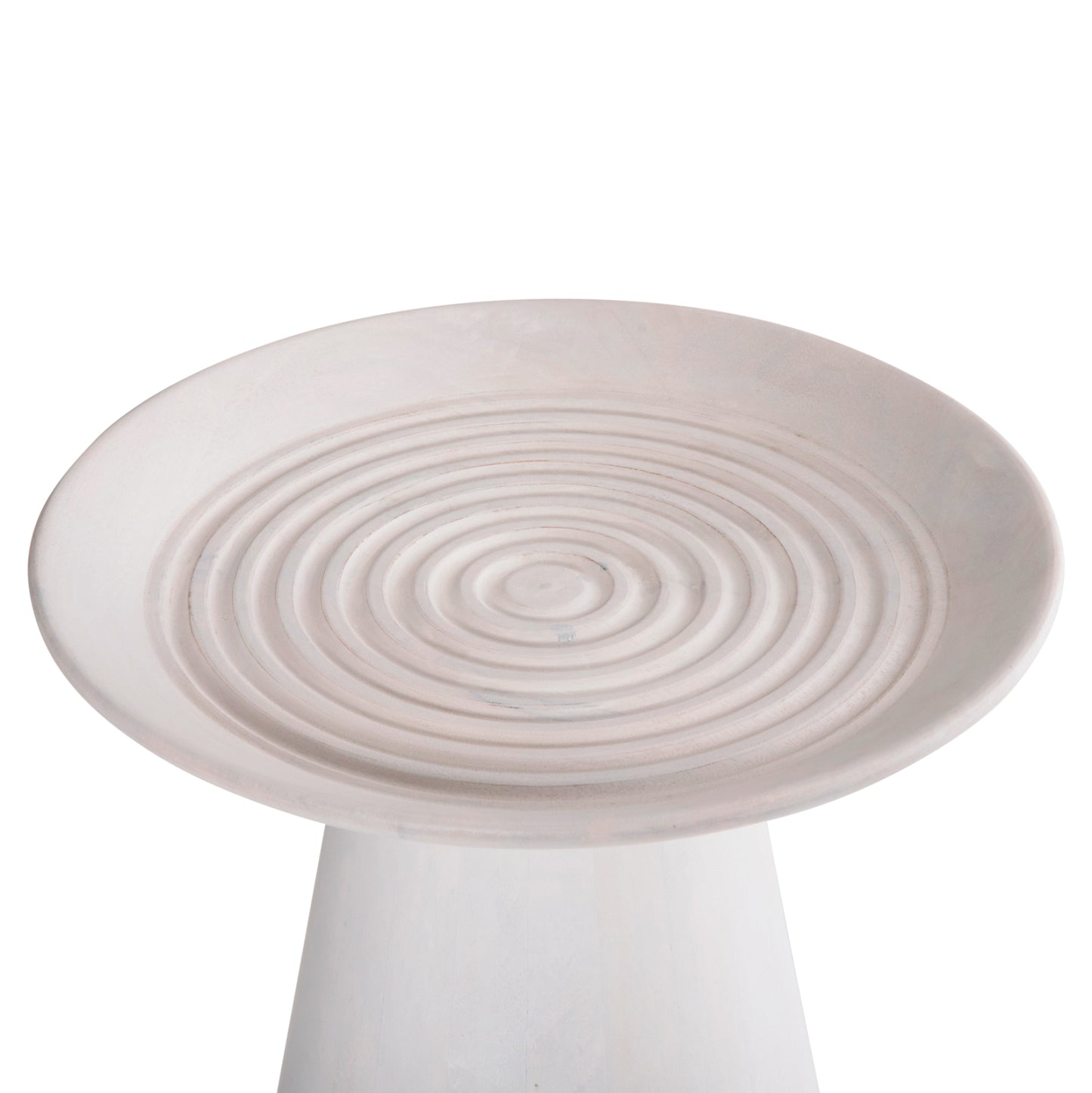 SIDE TABLE ROUND ROSS HM9708 SOLID MANGO WOOD IN WHITE Φ45x48Hcm.