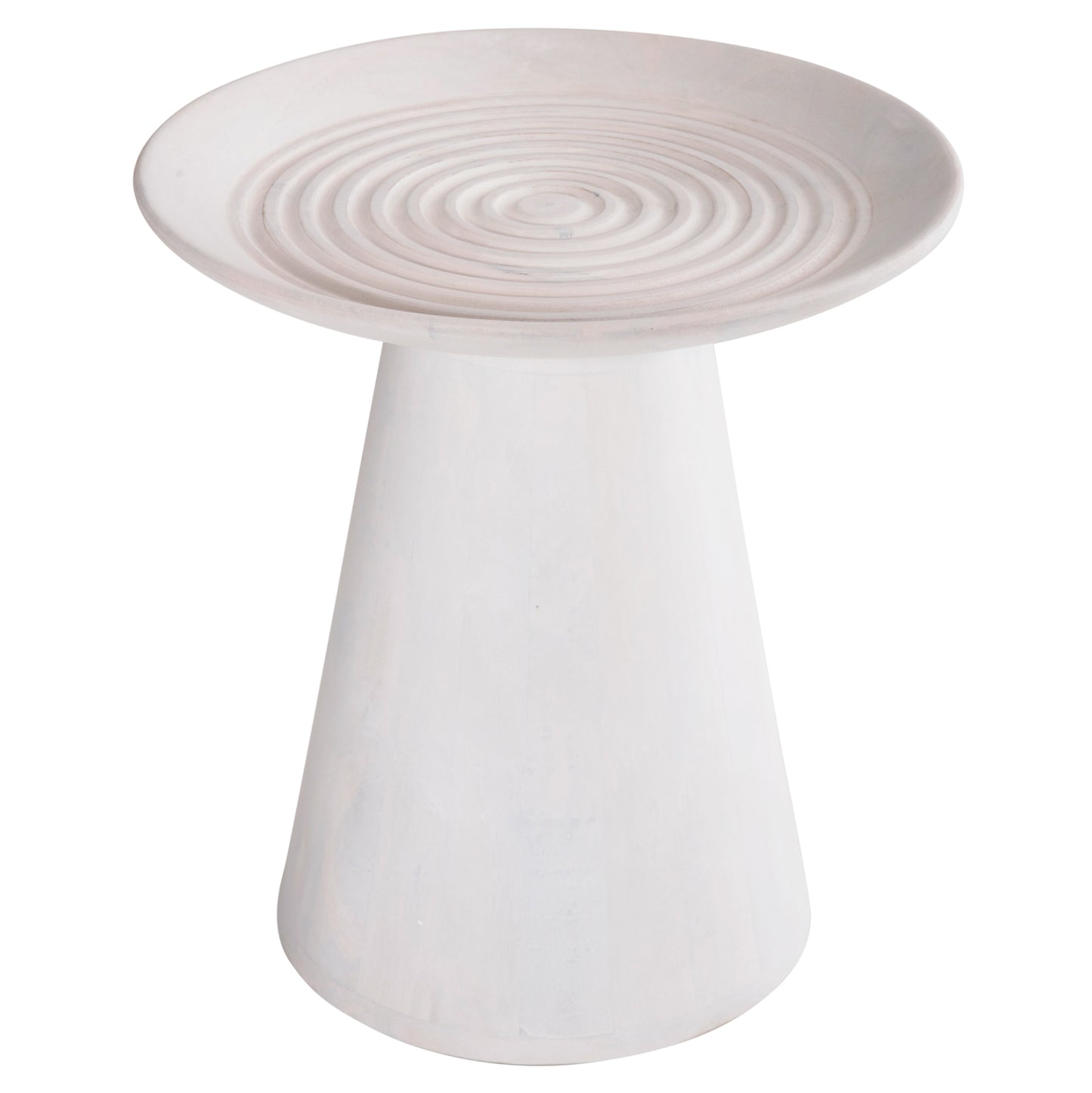 SIDE TABLE ROUND ROSS HM9708 SOLID MANGO WOOD IN WHITE Φ45x48Hcm.