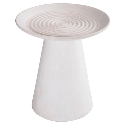 SIDE TABLE ROUND ROSS HM9708 SOLID MANGO WOOD IN WHITE Φ45x48Hcm.