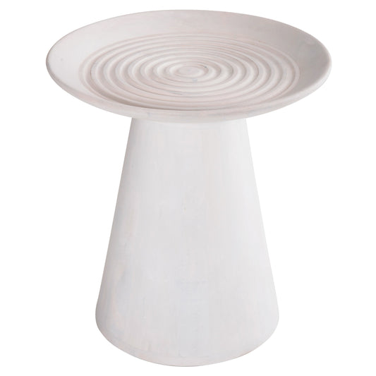 SIDE TABLE ROUND ROSS HM9708 SOLID MANGO WOOD IN WHITE Φ45x48Hcm.