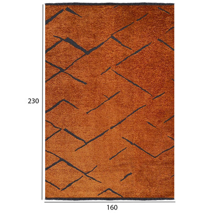 HM7674.04 160Χ230cm, bronze-black carpet with self-fringes