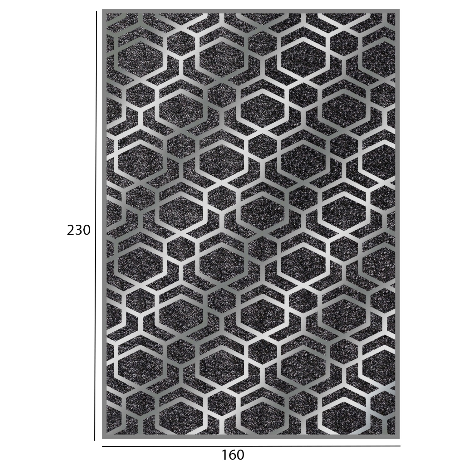 JOSIANE HM7675.31 160X230cm, grey-silver with fringes
