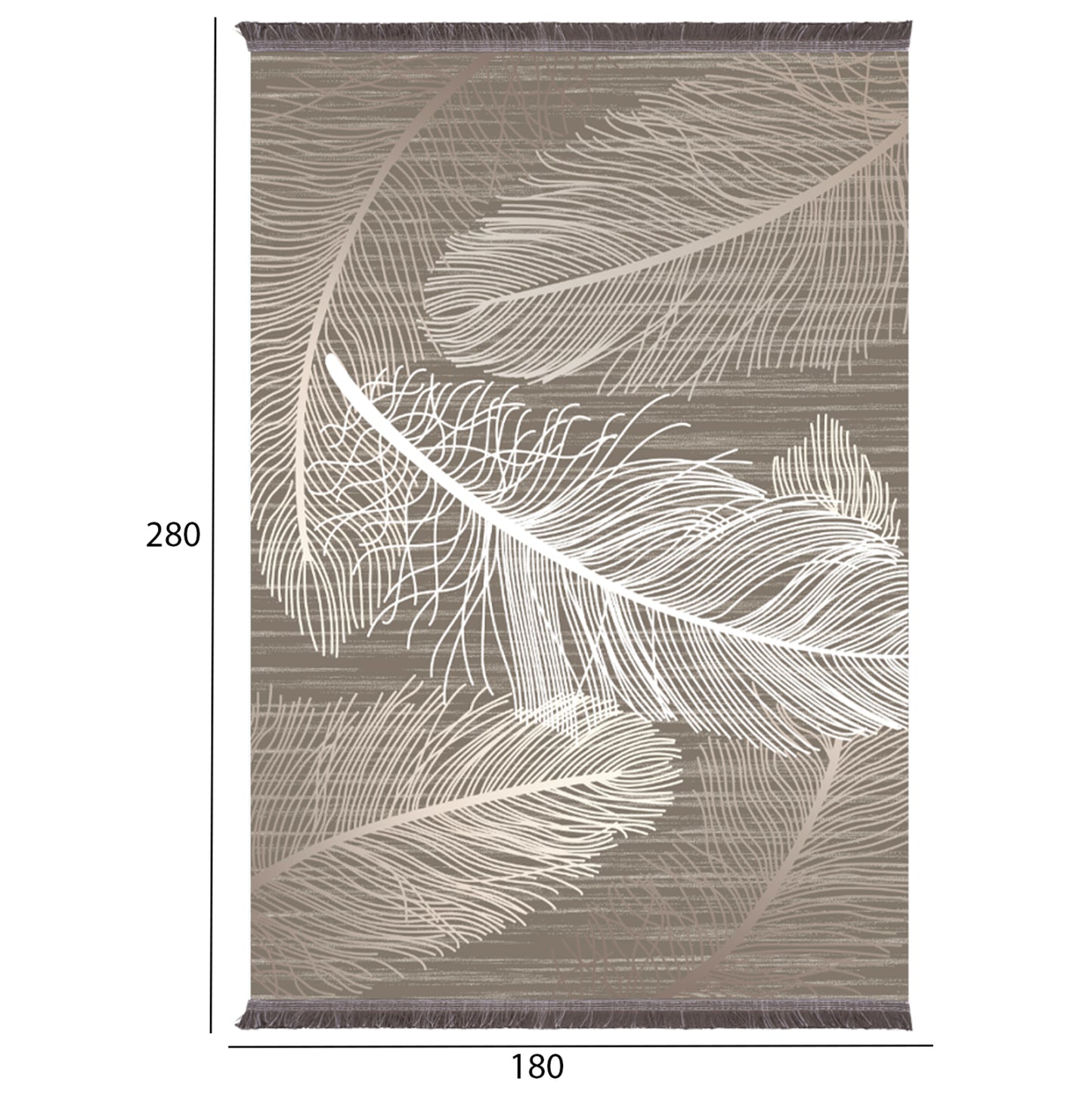 LIVING ROOM CARPET WITH FRINGES JOSIANE HM7723.37 BROWN-BEIGE 180X280