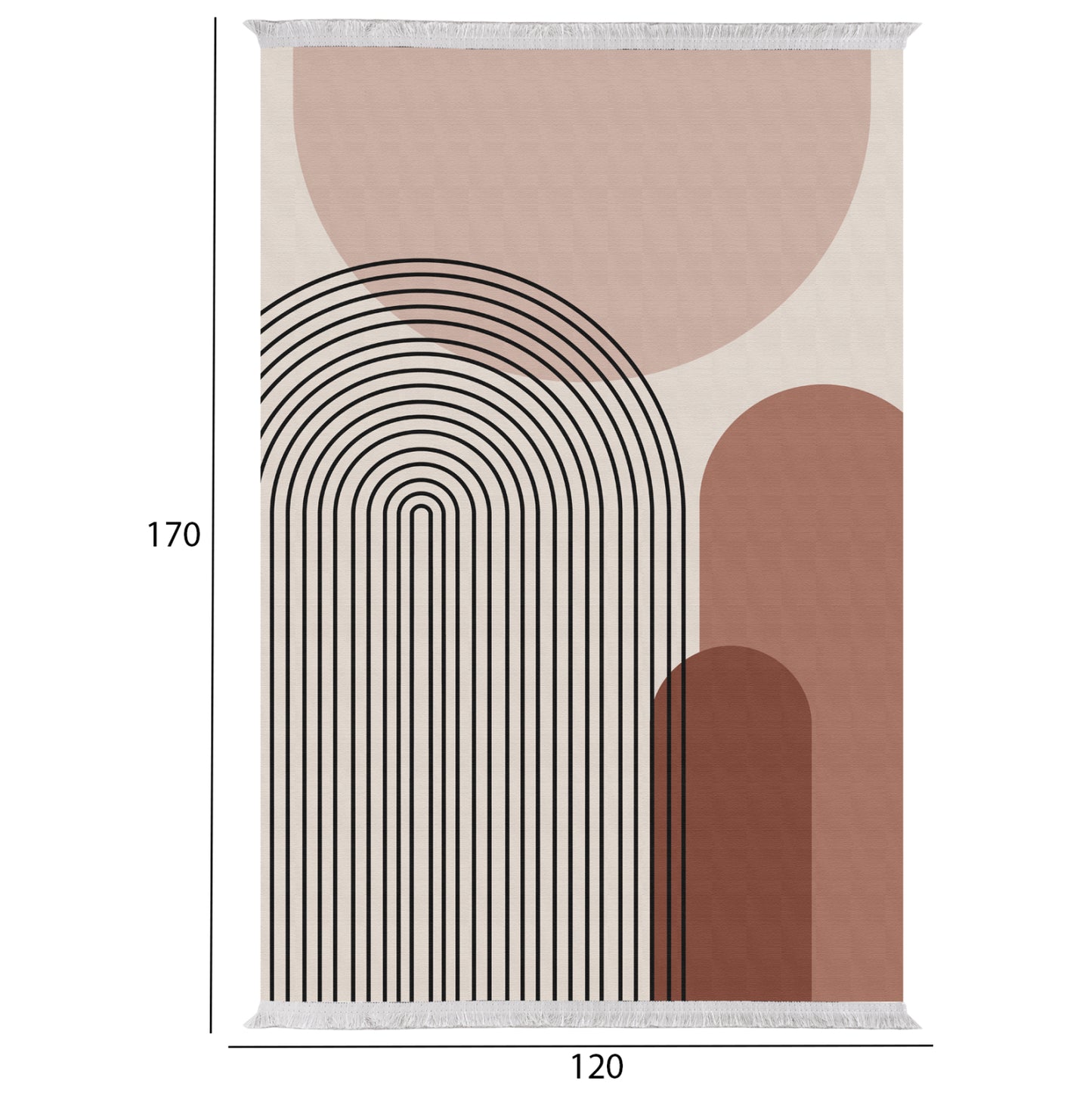 LIVING ROOM CARPET WITH FRINGES JOSIANE HM7677.48 MULTICOLOR 120X170