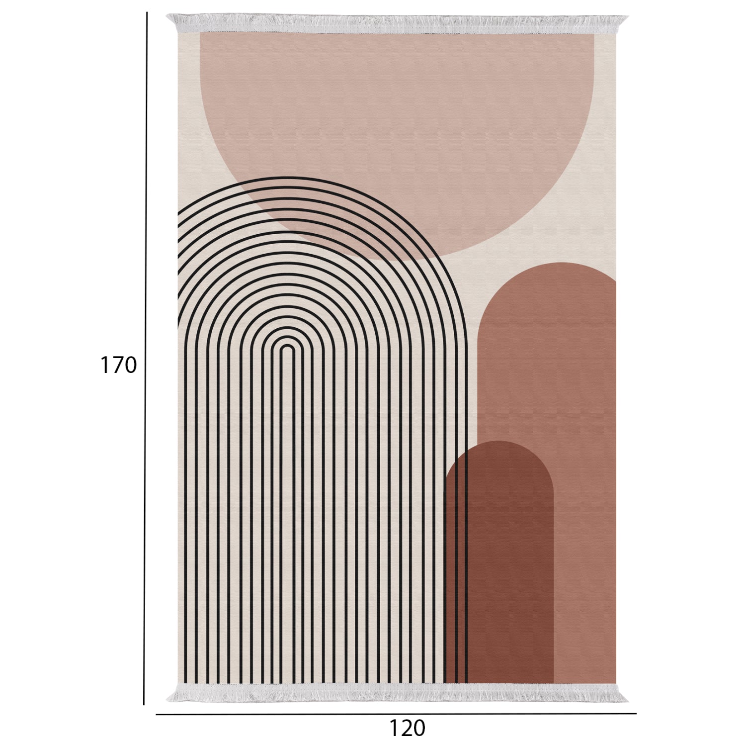 LIVING ROOM CARPET WITH FRINGES JOSIANE HM7677.48 MULTICOLOR 120X170