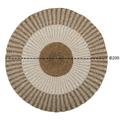 ROUND CARPET KIRKI HM7844 NATURAL SEAGRASS FIBERS IN WHITE-NATURAL COLOR Φ200cm.