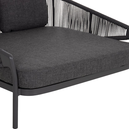 DAYBED SERIES XANTION HM6474.01 DARK GREY ALUMINUM-ROPE-OLEFIN FABRIC 157x147x88Hcm.