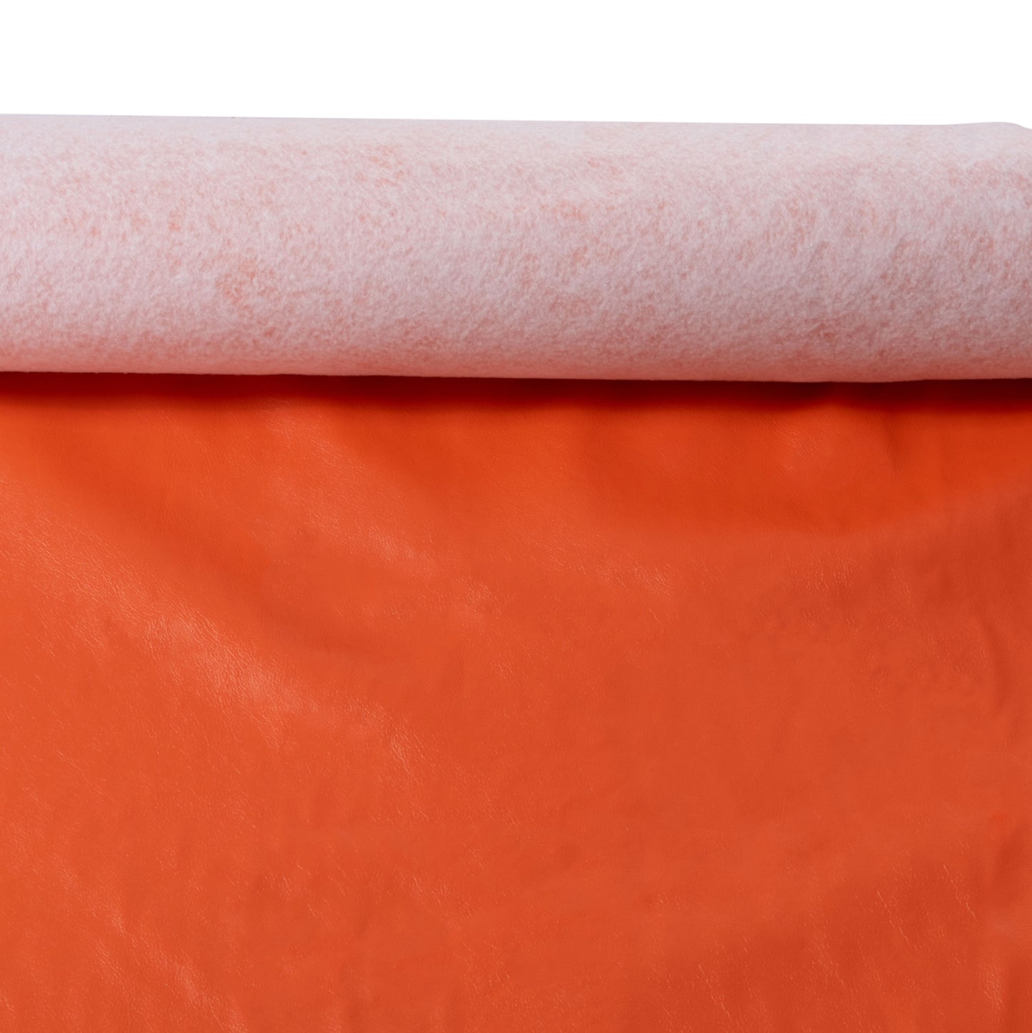PU LEATHER IN ORANGE COLOR HM18332.06 147cm. WIDTH