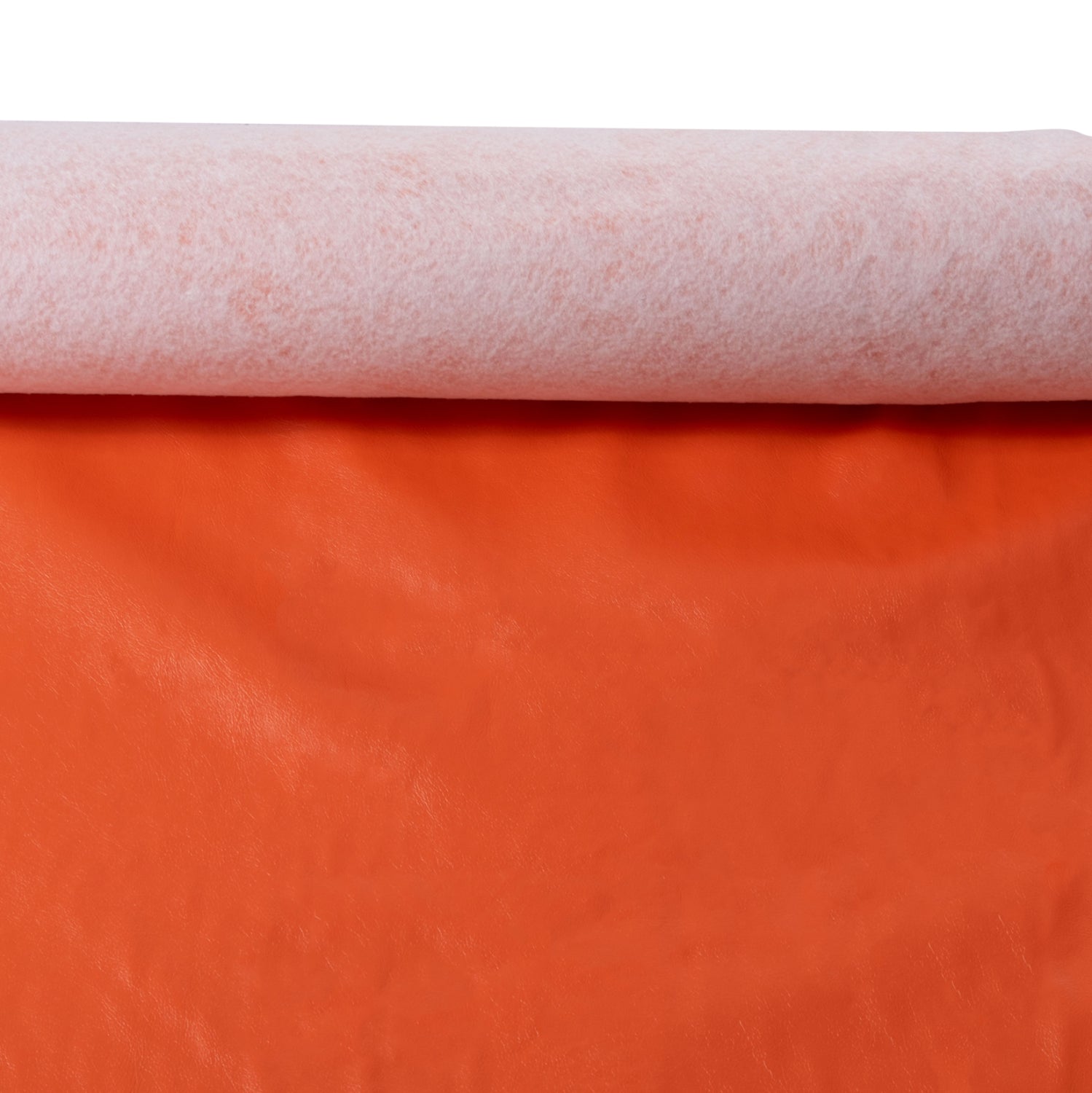 PU LEATHER IN ORANGE COLOR HM18332.06 147cm. WIDTH