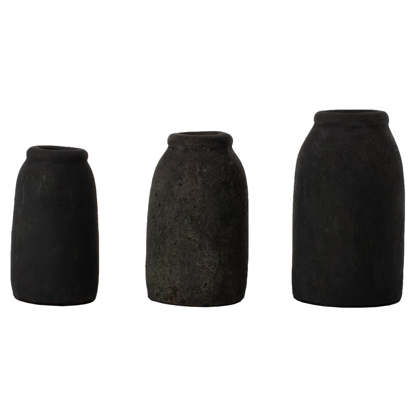 DECOR VASES 3PCS HM7711 TERRACOTTA FOSSIL GREY