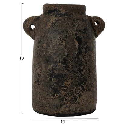DECOR VASES 3PCS HM7710 ANTIQUE GREY TERRACOTTA