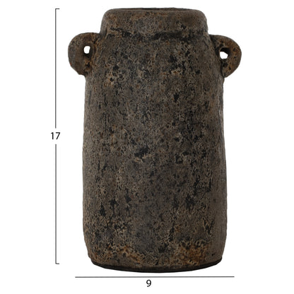 DECOR VASES 3PCS HM7710 ANTIQUE GREY TERRACOTTA