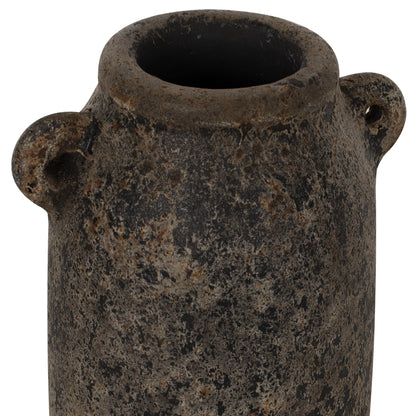 DECOR VASES 3PCS HM7710 ANTIQUE GREY TERRACOTTA