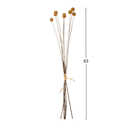 DECORATIVE DRIED BOUQUET CRASPEDIA GLOBOSA HM7956 YELLOW 63Hcm.