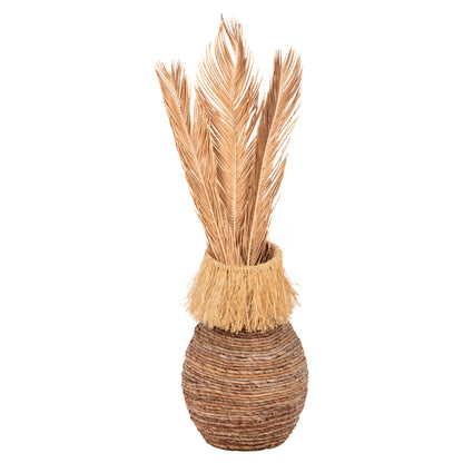 DECORATIVE DRIED 3-LEAF SET OF PALM TREE HM7958 GOLD 110Hcm.