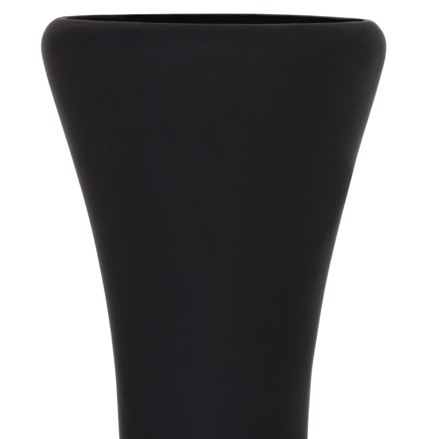 DECORATIVE FLOOR VASE NEBULA HM4660.01L FIBER CEMENT IN BLACK--TEAK WOOD Φ45x172Hcm.