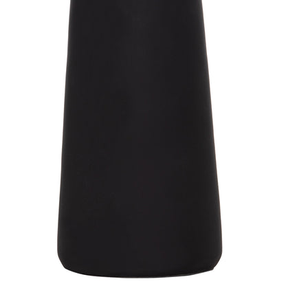DECORATIVE FLOOR VASE NEBULA HM4660.01L FIBER CEMENT IN BLACK--TEAK WOOD Φ45x172Hcm.