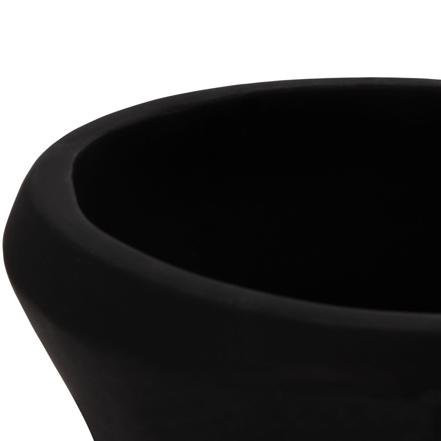 DECORATIVE FLOOR VASE NEBULA HM4660.01S FIBER CEMENT IN BLACK--TEAK WOOD Φ45x115Hcm.