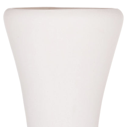 DECORATIVE FLOOR VASE NEBULA HM4660.02L FIBER CEMENT IN WHITE--TEAK WOOD Φ45x172Hcm.