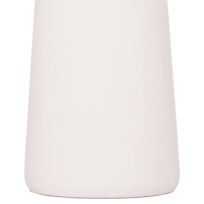 DECORATIVE FLOOR VASE NEBULA HM4660.02L FIBER CEMENT IN WHITE--TEAK WOOD Φ45x172Hcm.