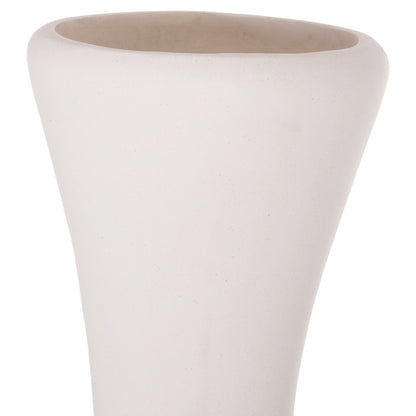 DECORATIVE FLOOR VASE NEBULA HM4660.02L FIBER CEMENT IN WHITE--TEAK WOOD Φ45x172Hcm.