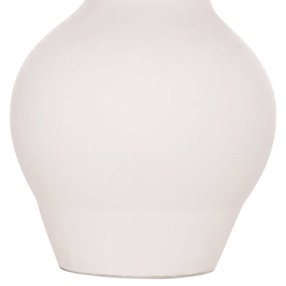DECORATIVE FLOOR VASE NEBULA HM4660.02M FIBER CEMENT IN WHITE--TEAK WOOD Φ45x148Hcm.