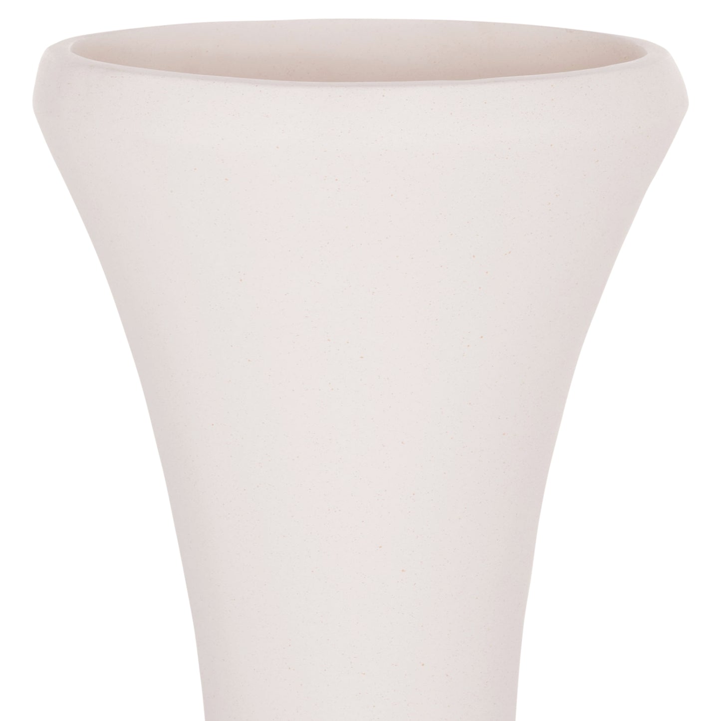 DECORATIVE FLOOR VASE NEBULA HM4660.02S FIBER CEMENT IN WHITE--TEAK WOOD Φ45x115Hcm.