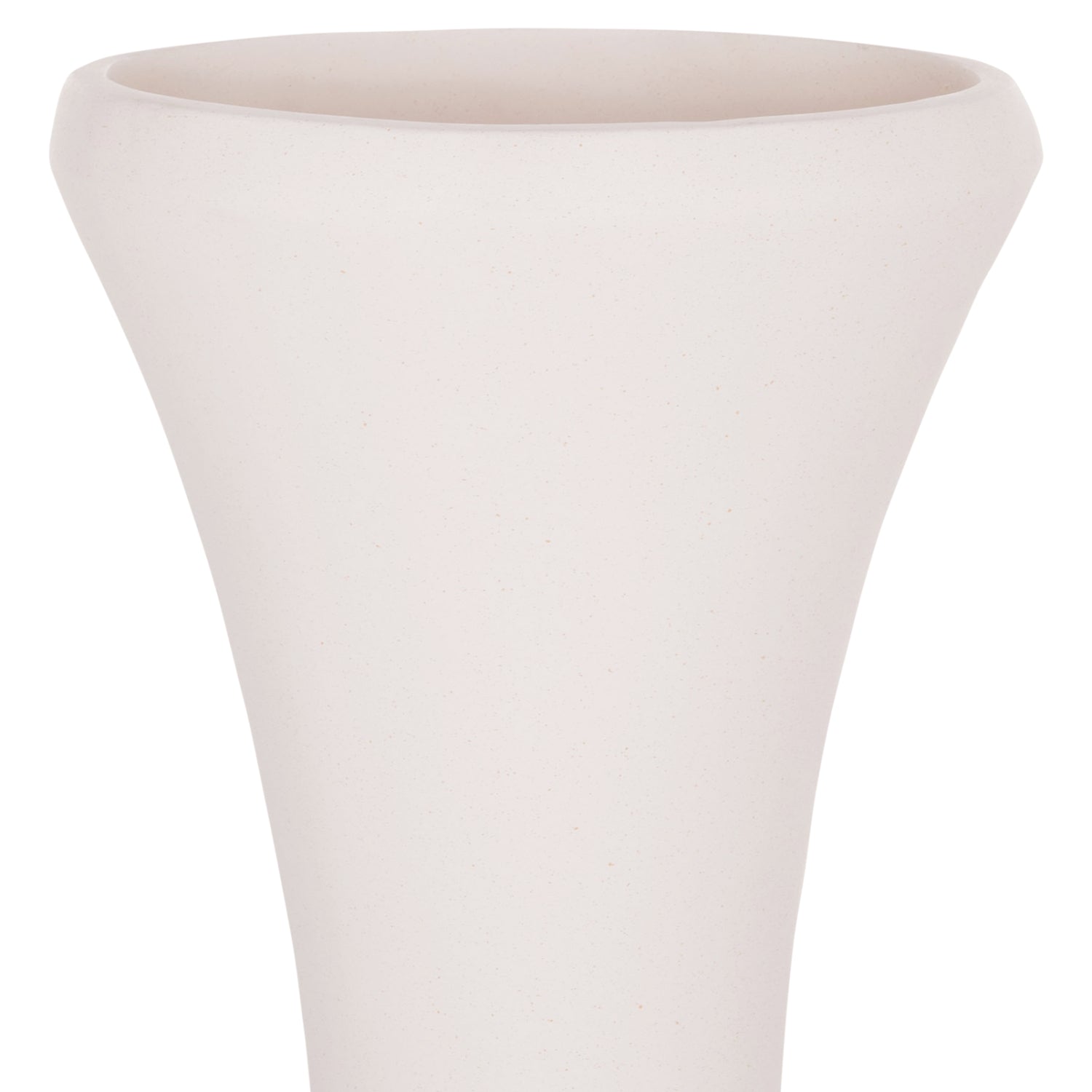 DECORATIVE FLOOR VASE NEBULA HM4660.02S FIBER CEMENT IN WHITE--TEAK WOOD Φ45x115Hcm.