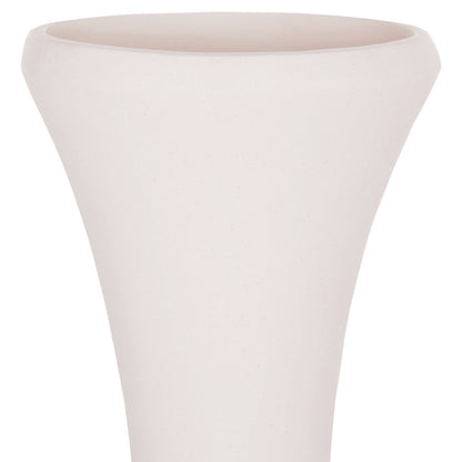 DECORATIVE FLOOR VASE NEBULA HM4660.02S FIBER CEMENT IN WHITE--TEAK WOOD Φ45x115Hcm.
