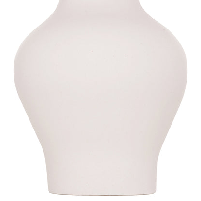 DECORATIVE FLOOR VASE NEBULA HM4660.02S FIBER CEMENT IN WHITE--TEAK WOOD Φ45x115Hcm.