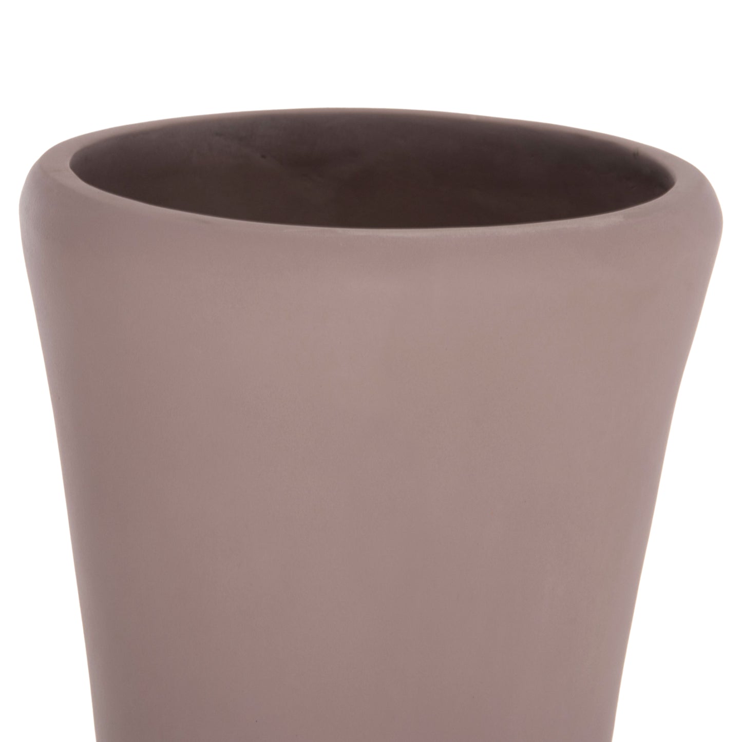 DECORATIVE FLOOR VASE NEBULA HM4660.05M FIBER CEMENT IN TAUPE--TEAK WOOD Φ45x148Hcm.
