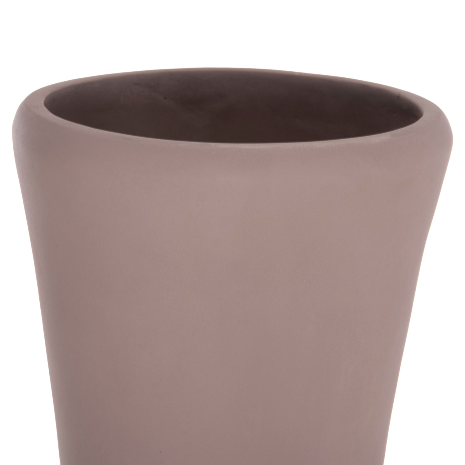 DECORATIVE FLOOR VASE NEBULA HM4660.05M FIBER CEMENT IN TAUPE--TEAK WOOD Φ45x148Hcm.