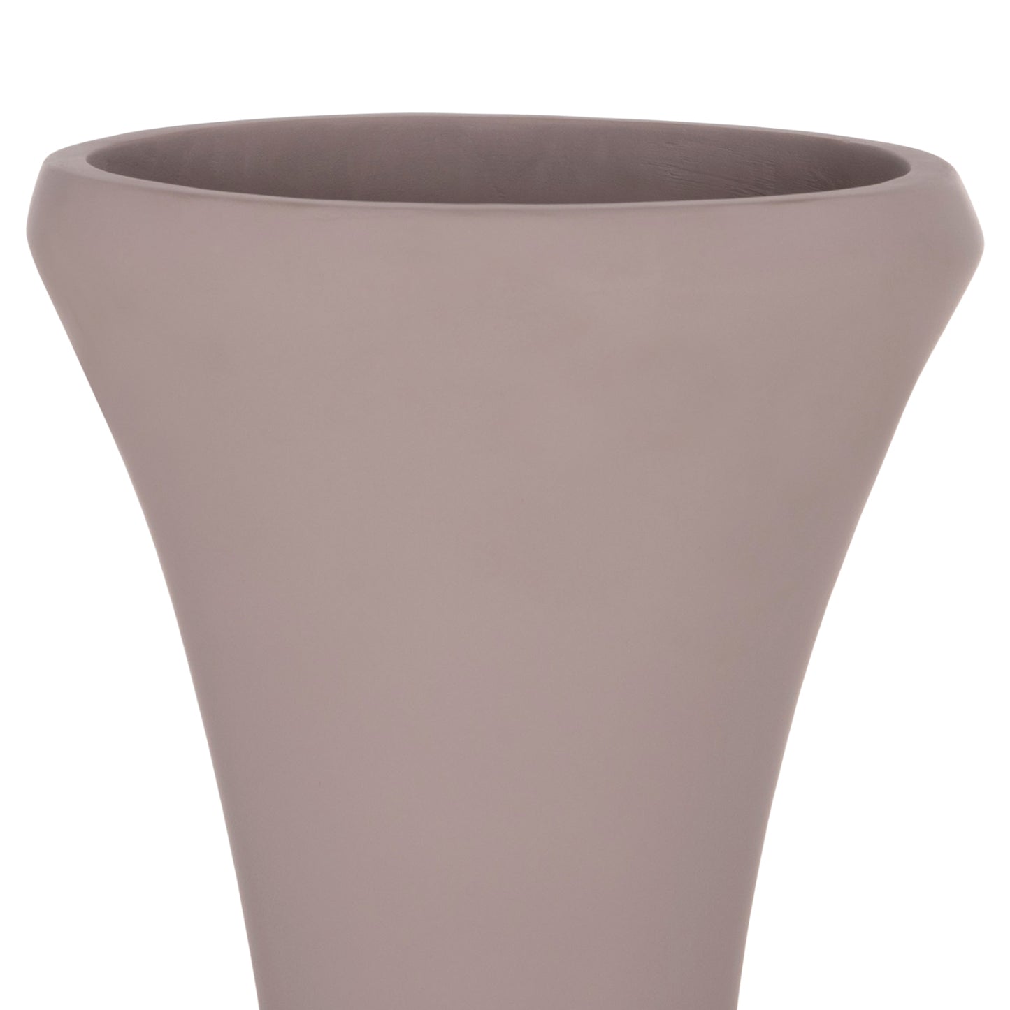 DECORATIVE FLOOR VASE NEBULA HM4660.05S FIBER CEMENT IN TAUPE--TEAK WOOD Φ45x115Hcm.