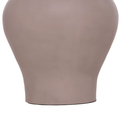 DECORATIVE FLOOR VASE NEBULA HM4660.05S FIBER CEMENT IN TAUPE--TEAK WOOD Φ45x115Hcm.