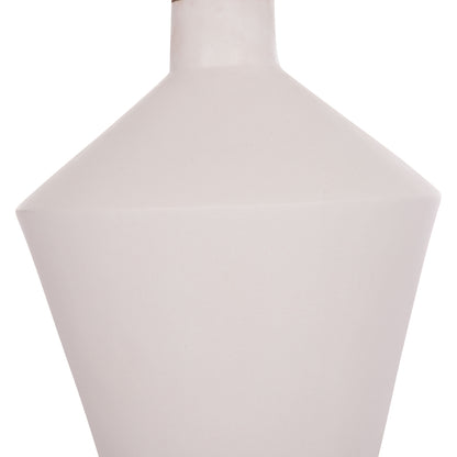 DECORATIVE FLOOR VASE NEBULA HM4661.02 FIBER CEMENT IN WHITE--TEAK WOOD Φ60x115Hcm.