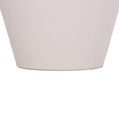 DECORATIVE FLOOR VASE NEBULA HM4661.02 FIBER CEMENT IN WHITE--TEAK WOOD Φ60x115Hcm.