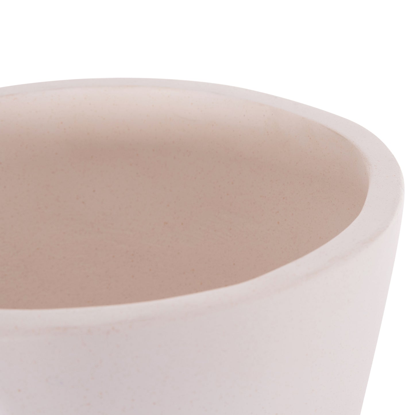DECORATIVE FLOOR VASE NEBULA HM4661.02 FIBER CEMENT IN WHITE--TEAK WOOD Φ60x115Hcm.