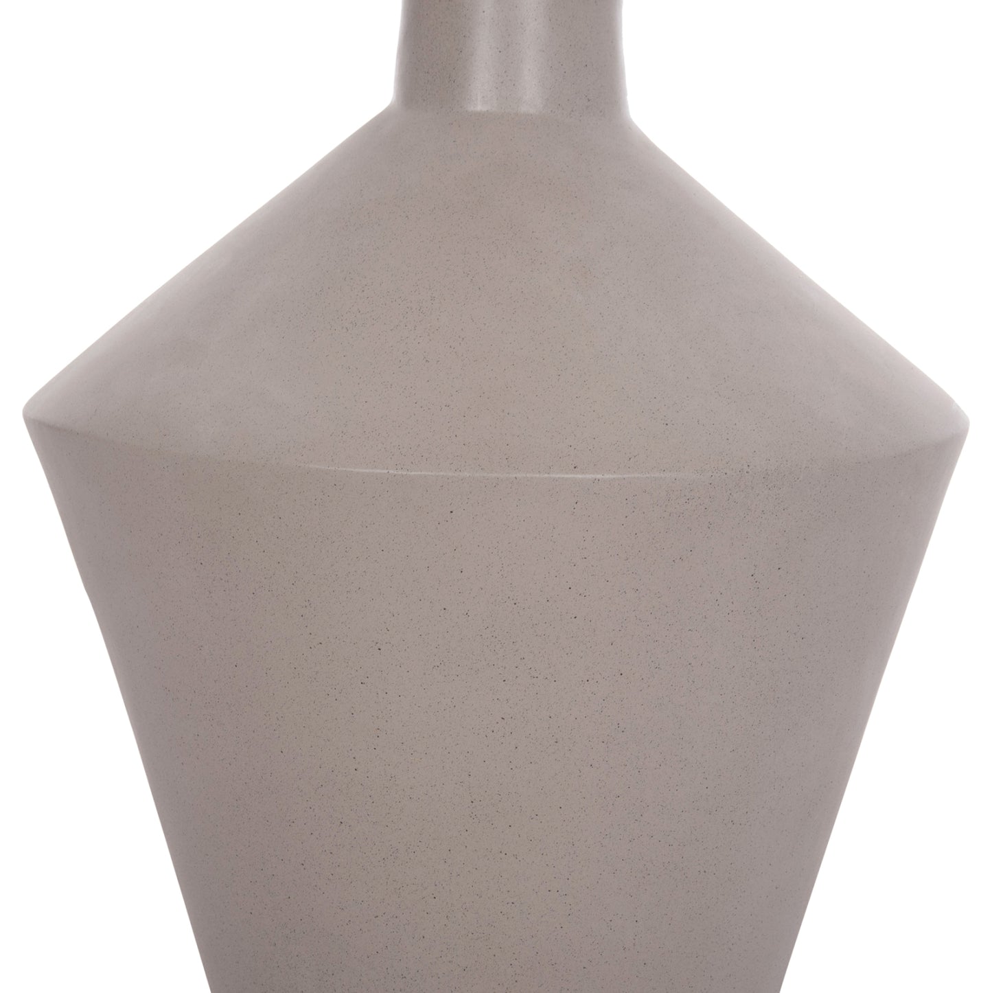 DECORATIVE FLOOR VASE NEBULA HM4661.03 FIBER CEMENT IN GREY--TEAK WOOD Φ60x115Hcm.