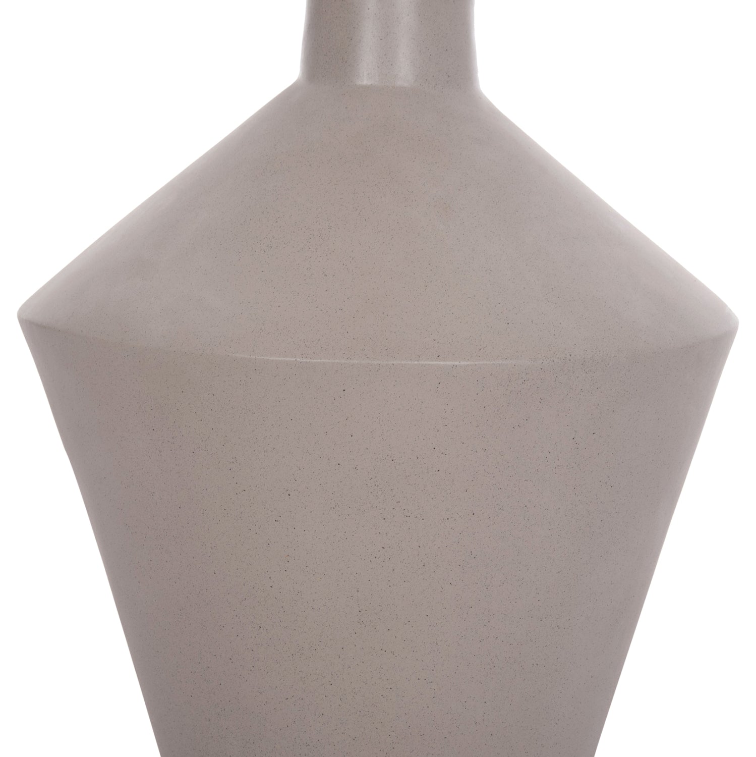 DECORATIVE FLOOR VASE NEBULA HM4661.03 FIBER CEMENT IN GREY--TEAK WOOD Φ60x115Hcm.