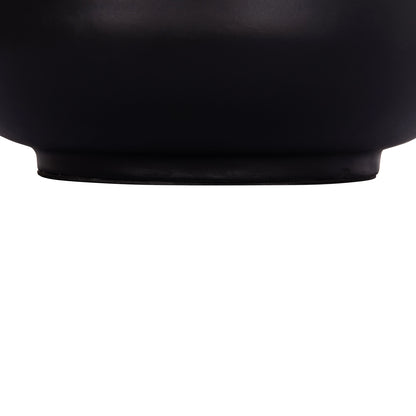 DECORATIVE FLOOR VASE LINTER HM4662.01L FIBER CEMENT IN BLACK--TEAK WOOD Φ41x47Hcm.