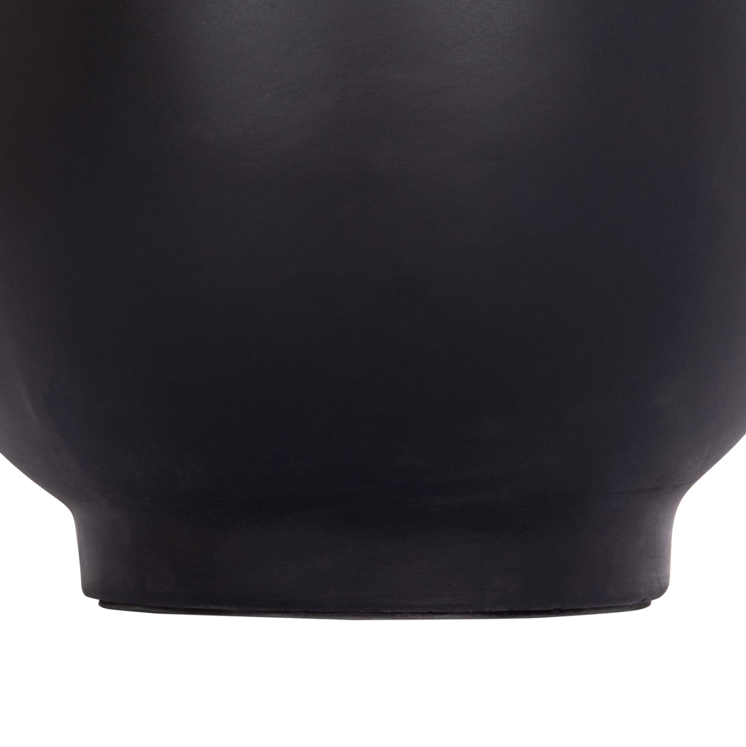 DECORATIVE FLOOR VASE LINTER HM4662.01S FIBER CEMENT IN BLACK--TEAK WOOD Φ34x60Hcm.