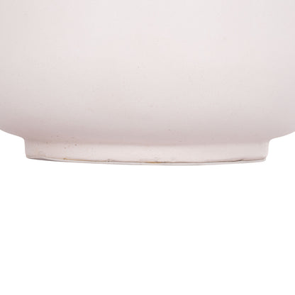 DECORATIVE FLOOR VASE LINTER HM4662.02L FIBER CEMENT IN WHITE--TEAK WOOD Φ41x47Hcm.