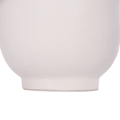 DECORATIVE FLOOR VASE LINTER HM4662.02S FIBER CEMENT IN WHITE--TEAK WOOD Φ34x60Hcm.