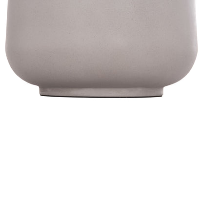 DECORATIVE FLOOR VASE LINTER HM4662.03L FIBER CEMENT IN GREY--TEAK WOOD Φ41x47Hcm.