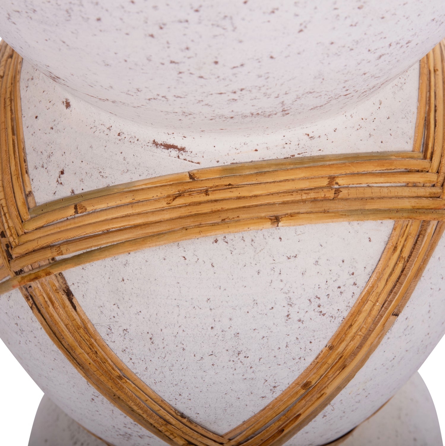 DECORATIVE FLOOR VASE MAYNARD HM4672.02L TERRACOTTA IN WHITE--RATTAN Φ32x62.5Hcm.