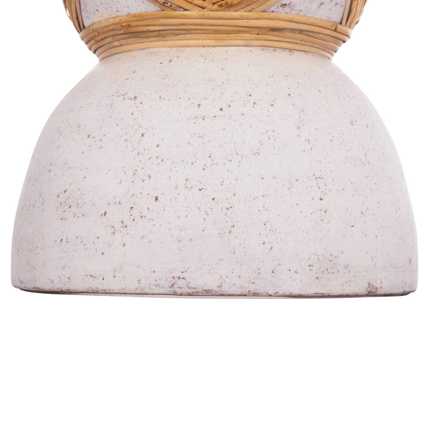 DECORATIVE FLOOR VASE MAYNARD HM4672.02L TERRACOTTA IN WHITE--RATTAN Φ32x62.5Hcm.