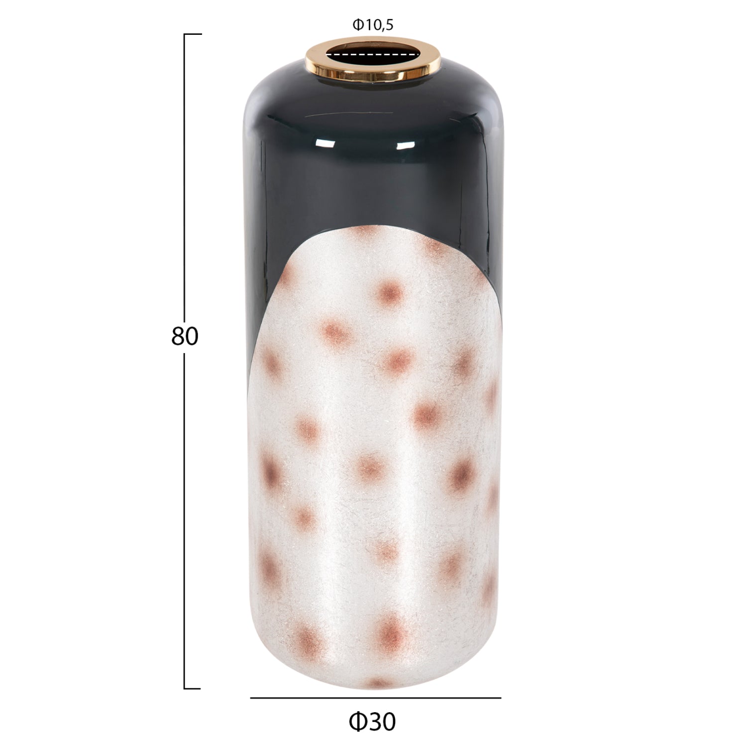 DECORATIVE FLOOR VASE RAKSASA HM4231.05 METAL IN ANTHRACITE BLUE-SILVER Φ30x80Hcm.