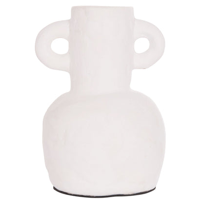 DECORATIVE VASE SERIES CLAYVON HM4406 TERRACOTTA IN WHITE COLOR Φ14x20Hcm.