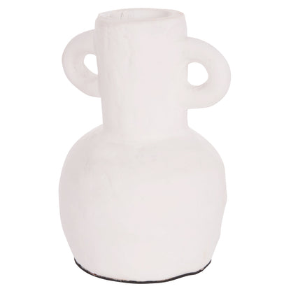 DECORATIVE VASE SERIES CLAYVON HM4406 TERRACOTTA IN WHITE COLOR Φ14x20Hcm.