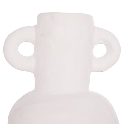 DECORATIVE VASE SERIES CLAYVON HM4406 TERRACOTTA IN WHITE COLOR Φ14x20Hcm.